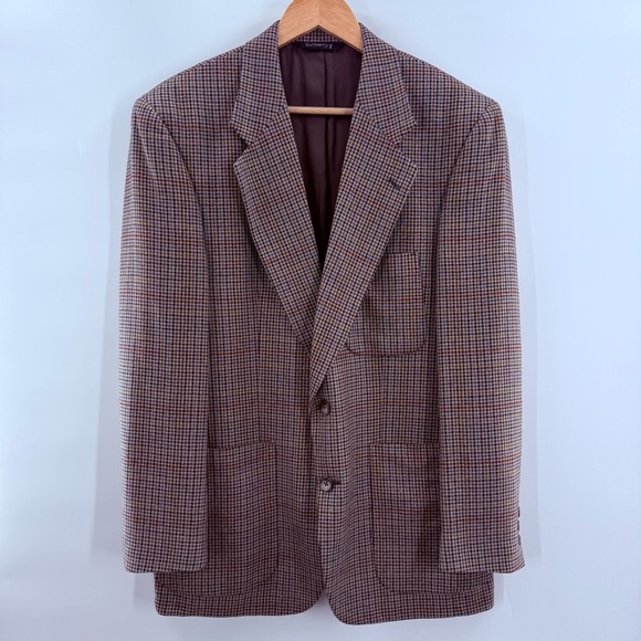 Burberry Other - Burberry Vintage Men’s Houndstooth 100% Natural Wool Blazer Sport Coat Size 40R